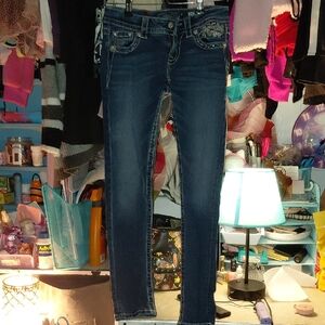 Miss Me Dark Blue Skinny Jeans,signature Cuffed 25x36,ellecent Condition
